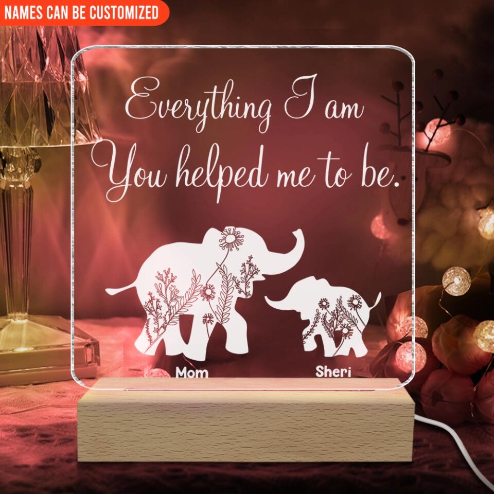 Everything I Am You Helped Me To Be - Personalized Acrylic Lamp