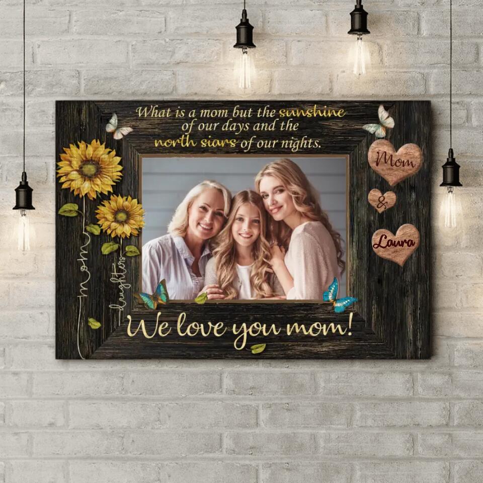 What Is A Mom But The Sunshine Of Our Days And The North Stars Of Our Nights - Personalized Canvas