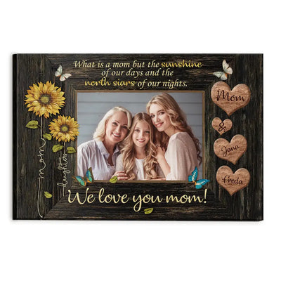 What Is A Mom But The Sunshine Of Our Days And The North Stars Of Our Nights - Personalized Canvas
