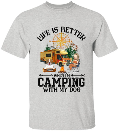 Life Is Better In The Camping With A Dog - Personalized T-shirt