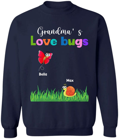 Grandma Love Bugs - Personalized T-shirt, Gift For Nana, Mimi