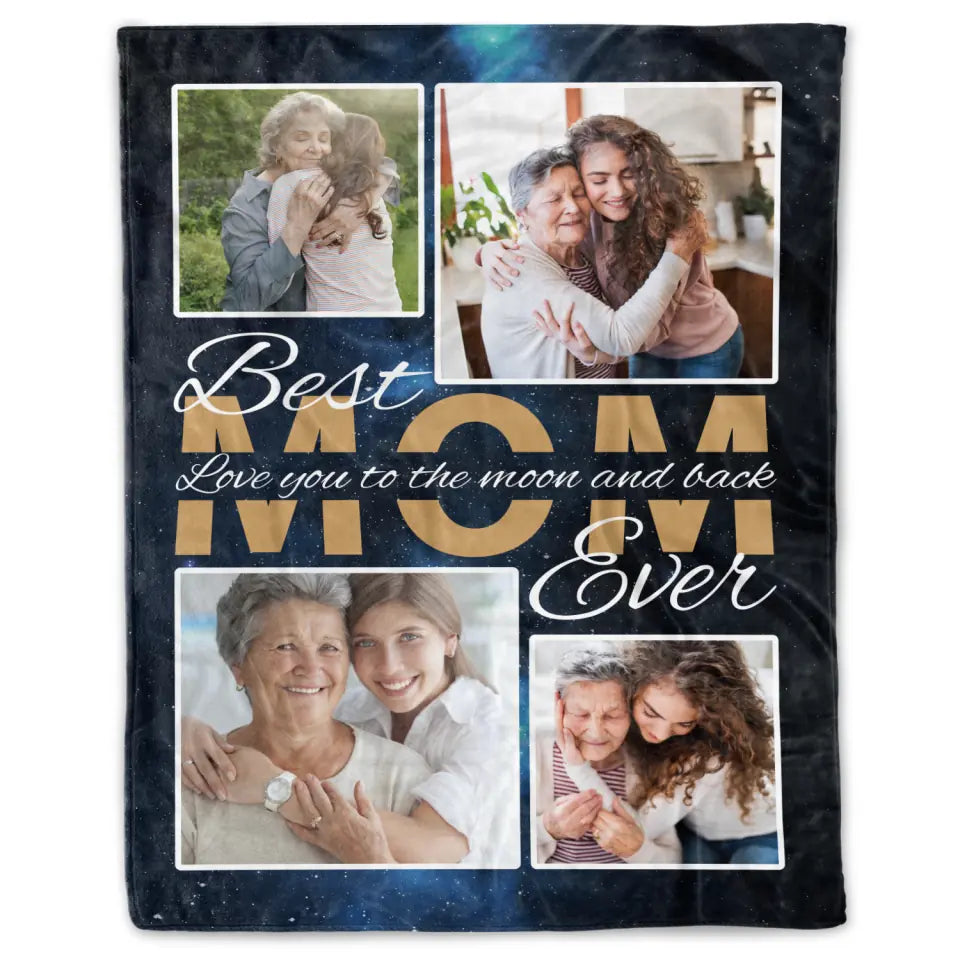 Best Mom Ever - Personalized Blanket, Custom Photo Gift For Mom
