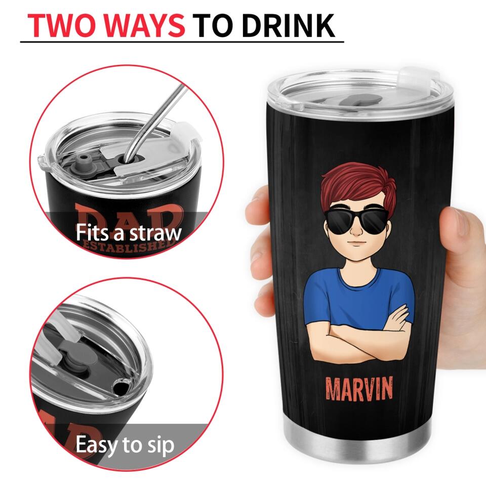 Dad Established - Personalized Tumbler, Gift For Father's Day