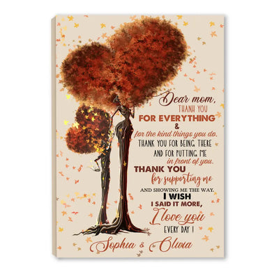 Dear Mom Thank You For Everything & For The Kind Things You Do - Personalized Canvas, Gift For Mother's Day