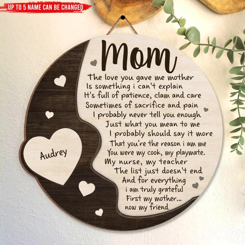 For Our Mother - Personalized Wood Sign, Birthday, Mothers Day Gift