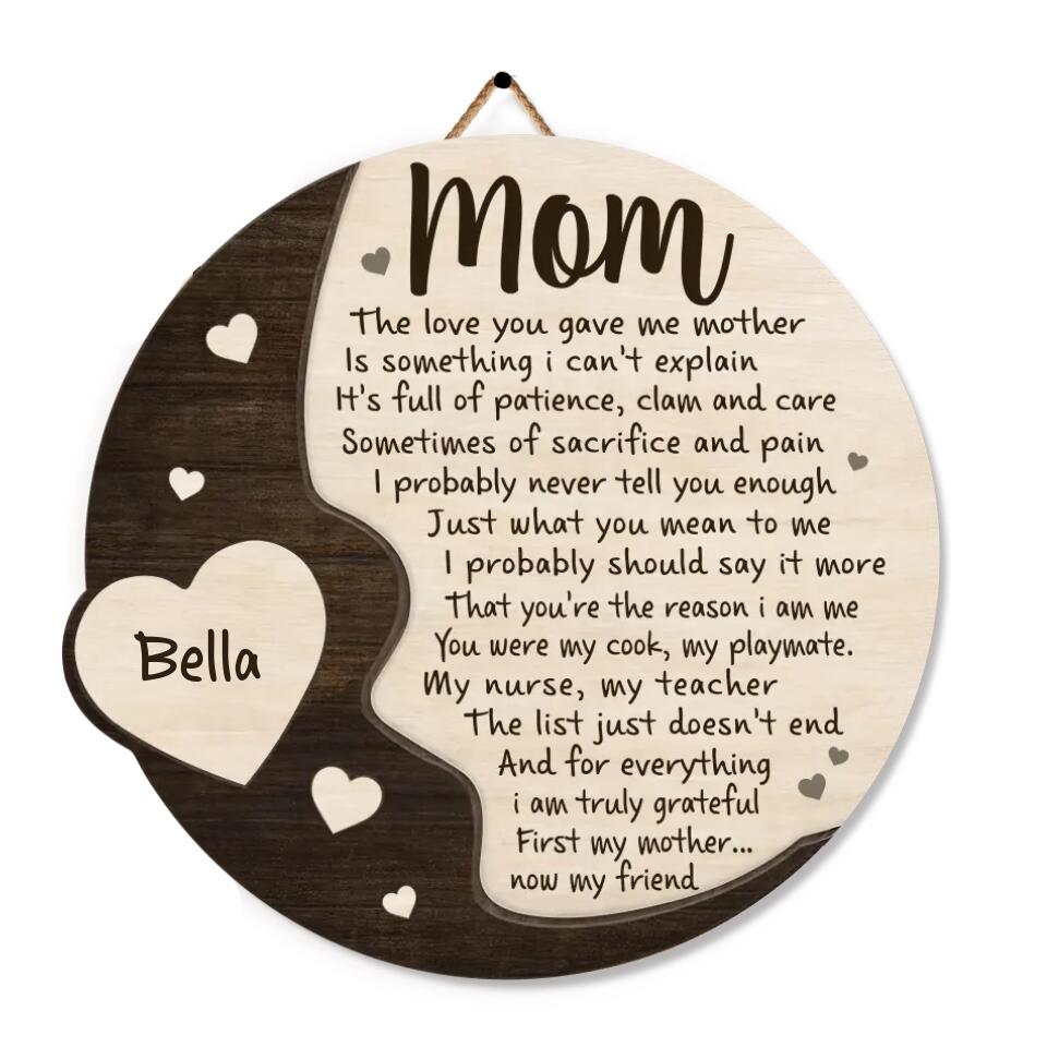 For Our Mother - Personalized Wood Sign, Birthday, Mothers Day Gift