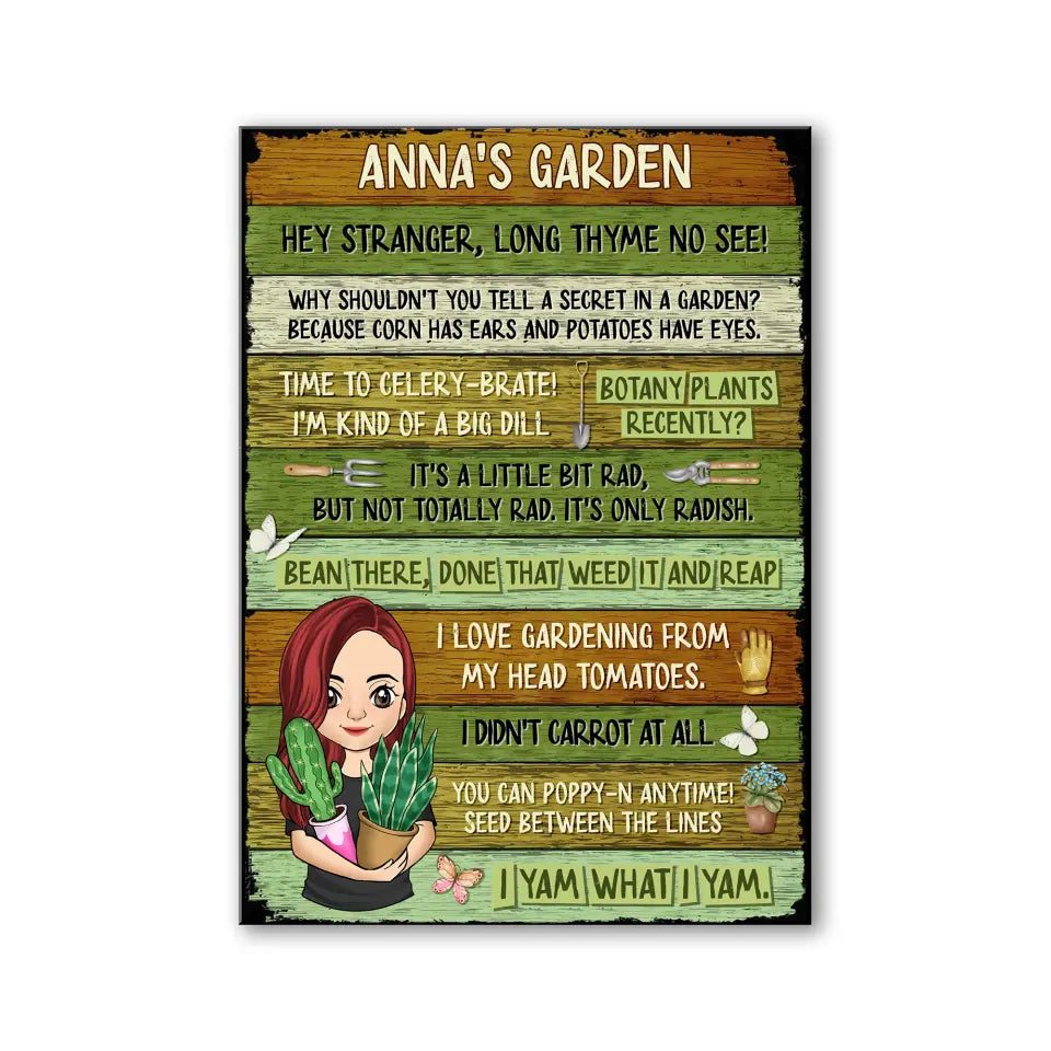 Personalized Garden Sign - Gift Idea For Gardeners - Garden Jokes Greenhouse Sign - Gardening Home Decor