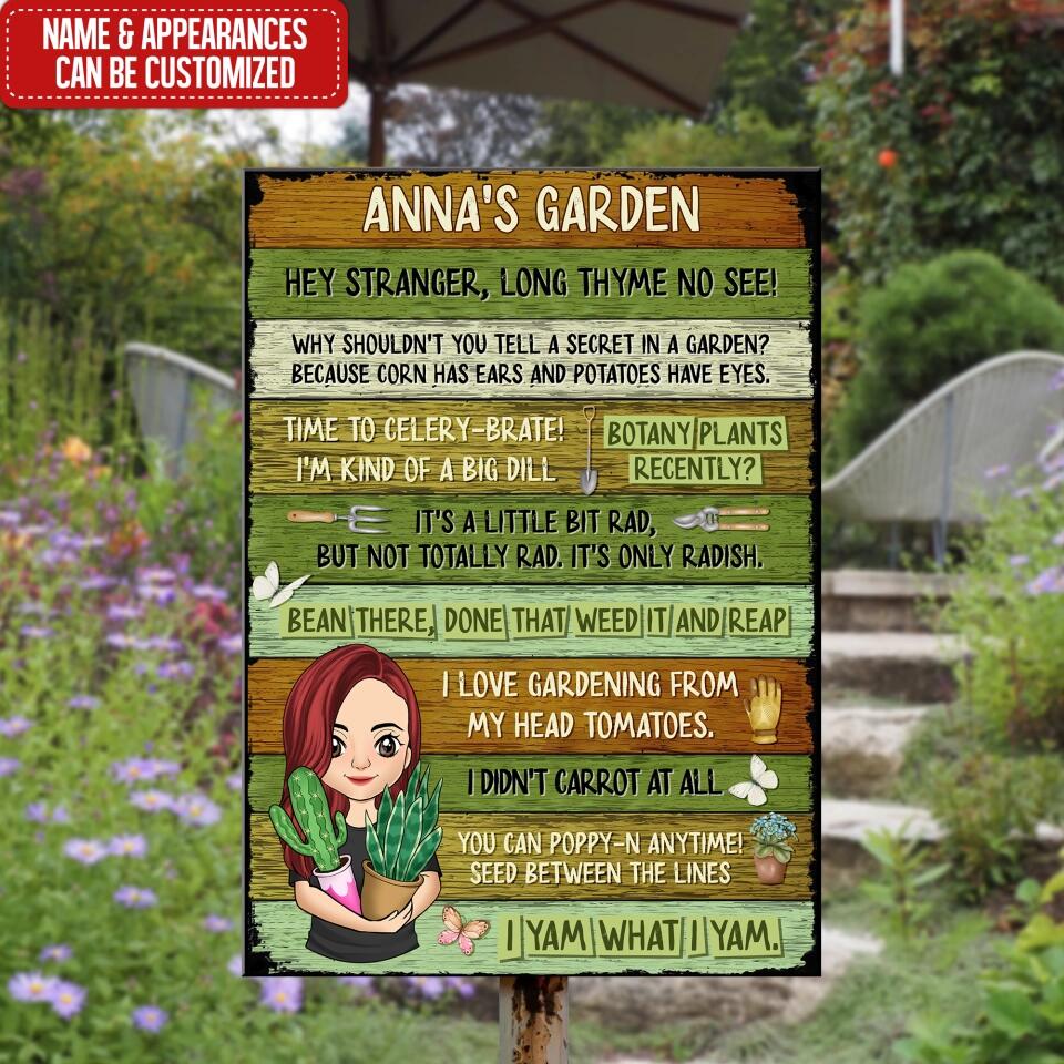 Personalized Garden Sign - Gift Idea For Gardeners - Garden Jokes Greenhouse Sign - Gardening Home Decor