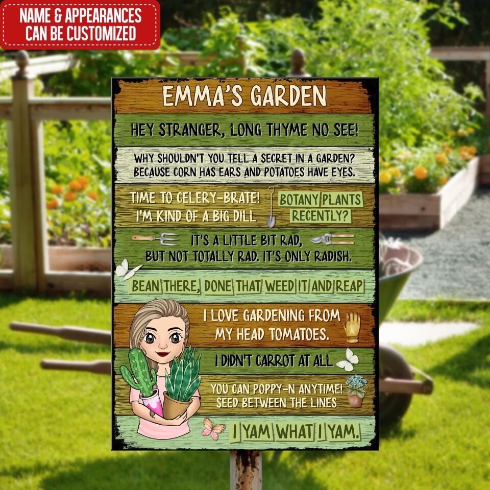 Personalized Garden Sign - Gift Idea For Gardeners - Garden Jokes Greenhouse Sign - Gardening Home Decor