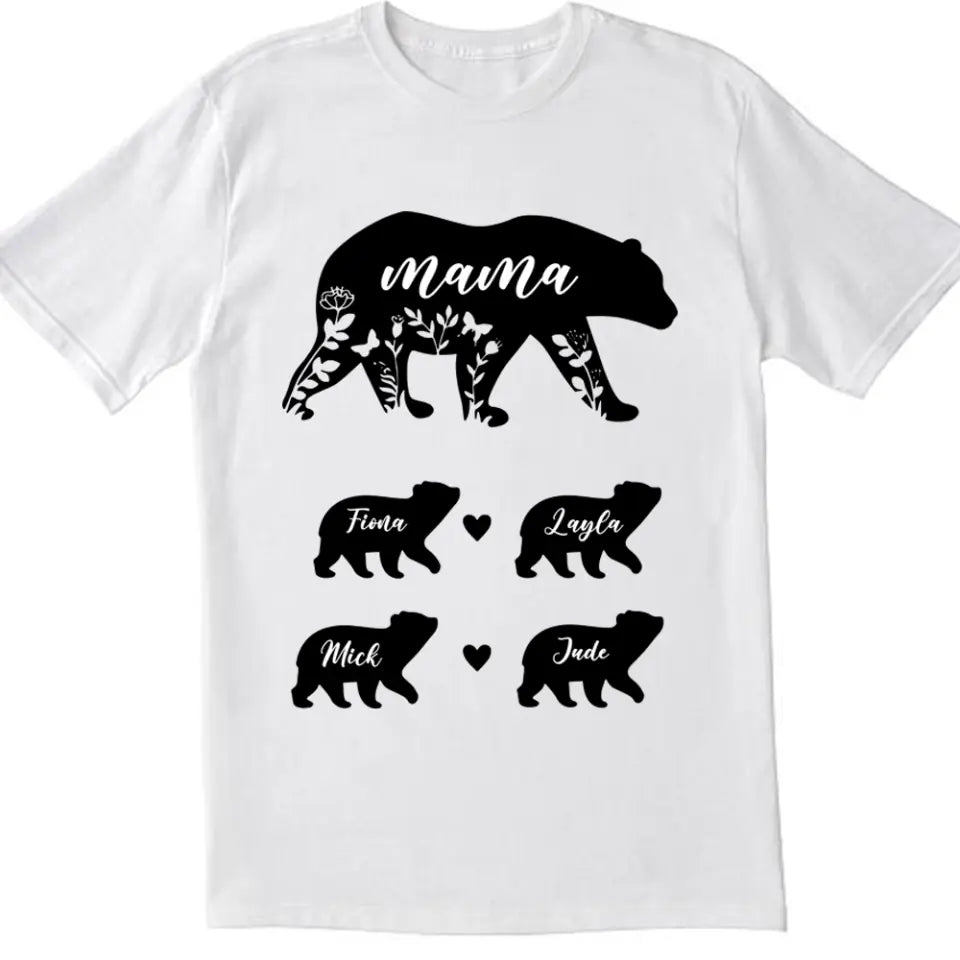 Mama Bear And Kids Bear - Personalized T-Shirt, Mother&#39;s Day Gift