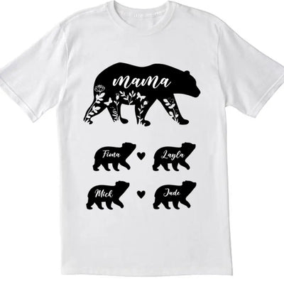 Mama Bear And Kids Bear - Personalized T-Shirt, Mother's Day Gift