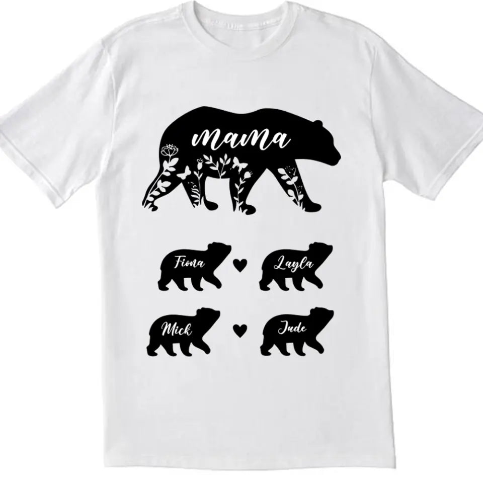 Mama Bear And Kids Bear - Personalized T-Shirt, Mother's Day Gift