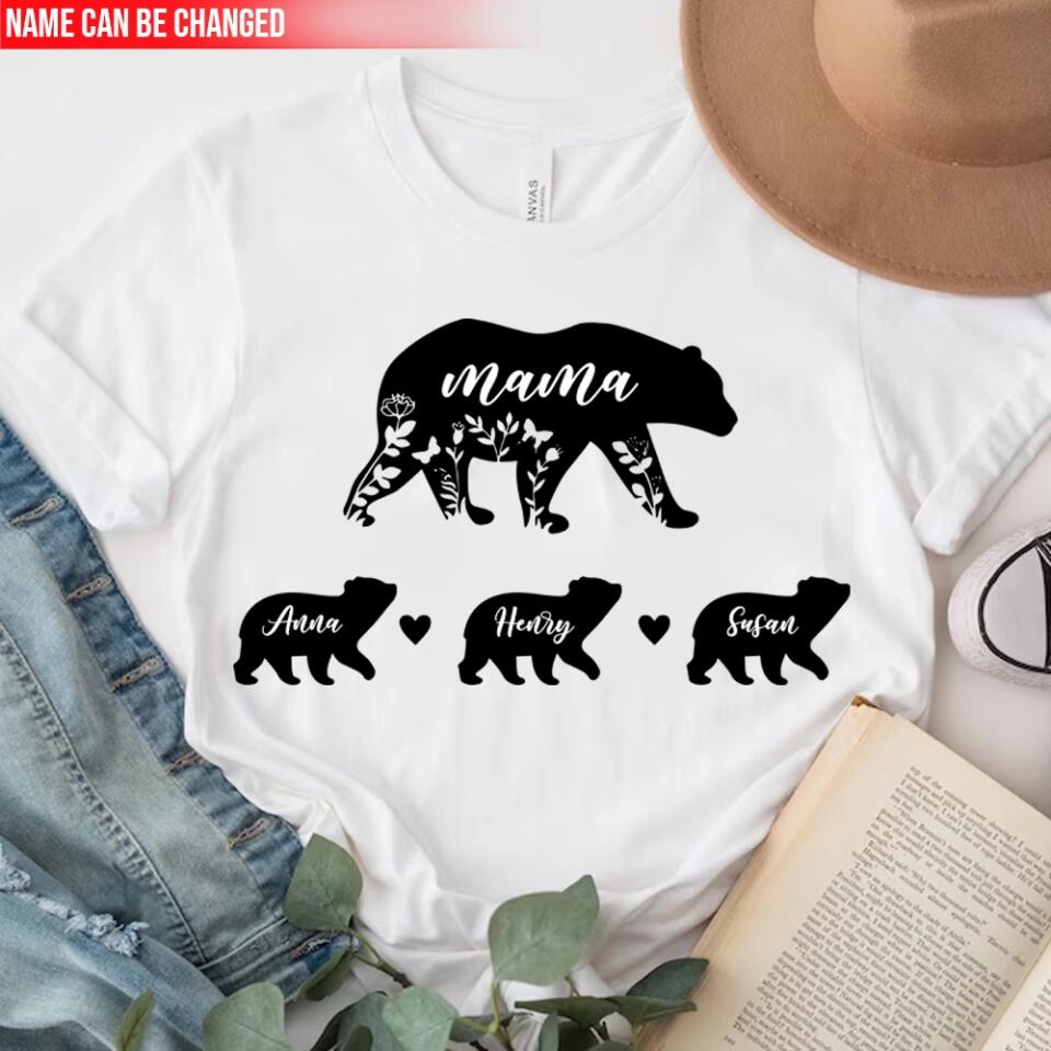 Mama Bear And Kids Bear - Personalized T-Shirt, Mother's Day Gift
