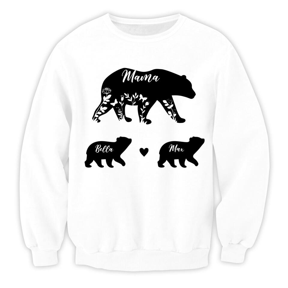 Mama Bear And Kids Bear - Personalized T-Shirt, Mother's Day Gift