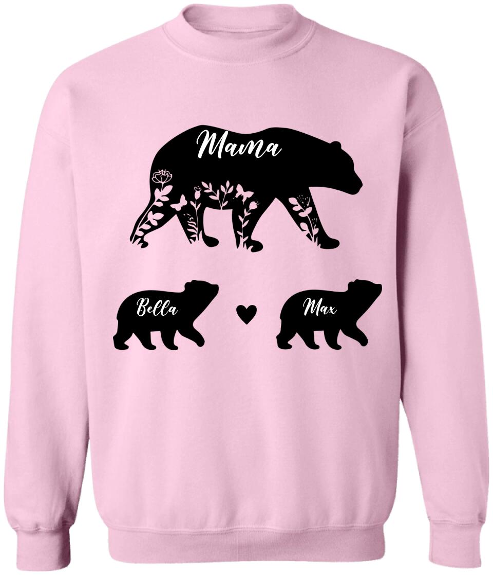 Mama Bear And Kids Bear - Personalized T-Shirt, Mother's Day Gift