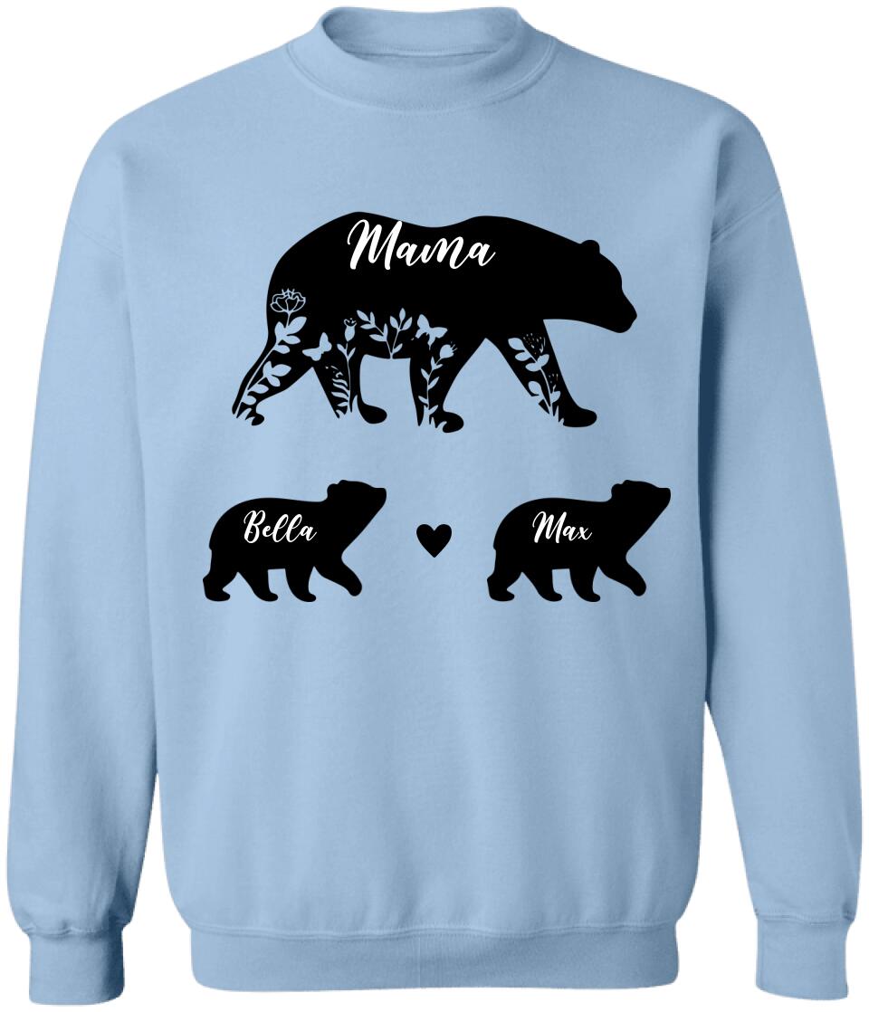 Mama Bear And Kids Bear - Personalized T-Shirt, Mother's Day Gift