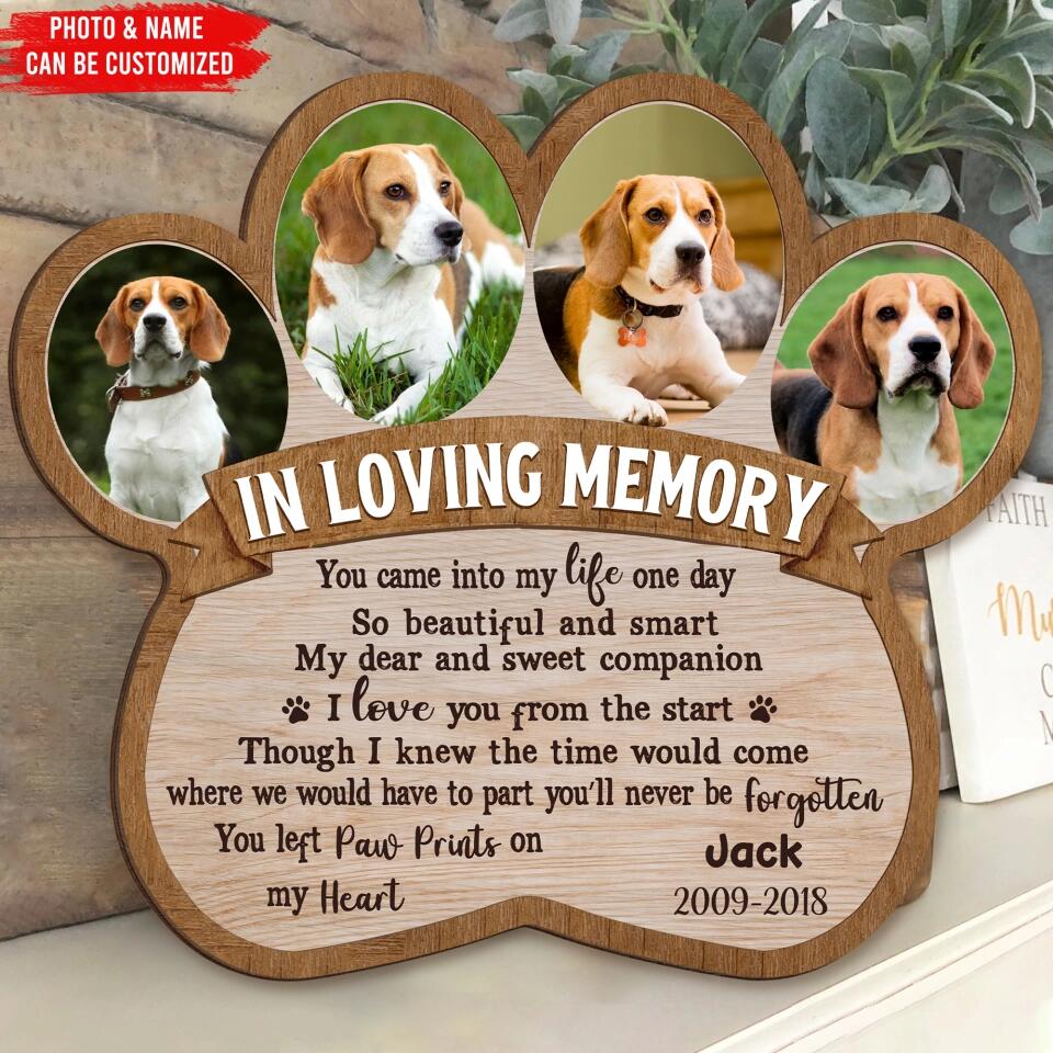In Loving Memory You Came Into My Life One Day - Personalized Wood Sign, Gift For Dog Lover