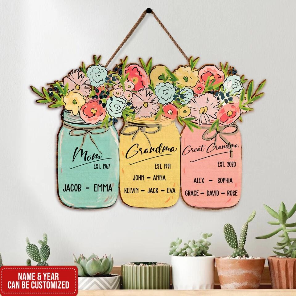 Great Grandma - Personalized Wood Sign - Gift For Grandma - Mothers Day Wooden Sign - Mom Gift