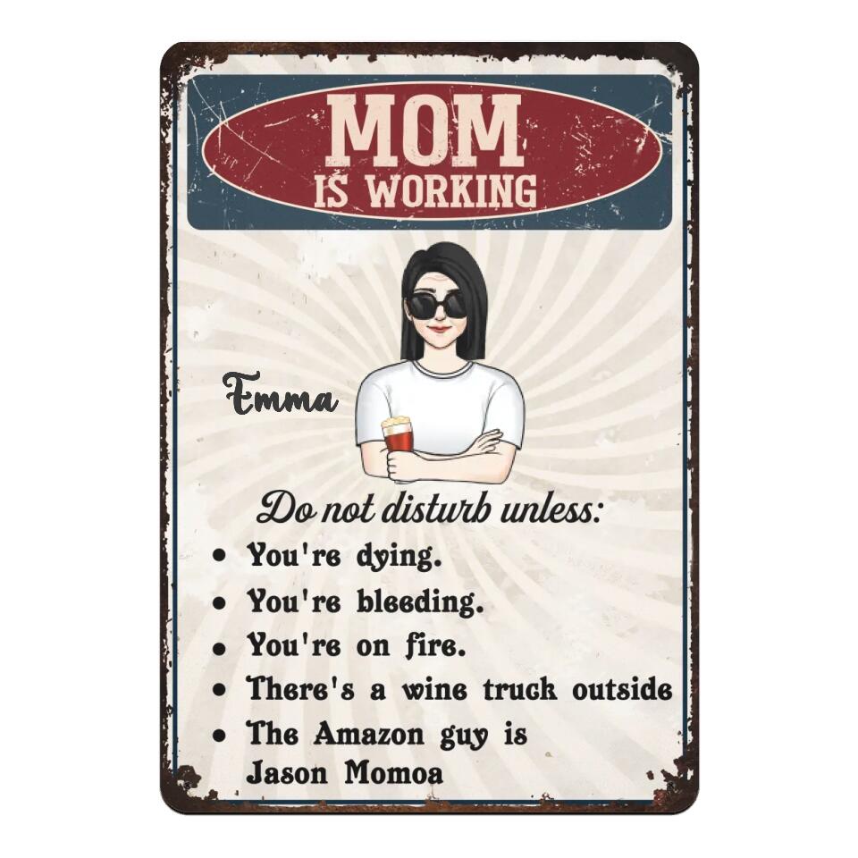 Mom Is Working - Personalized Moms Office Sign - Office Decor - Workin ...
