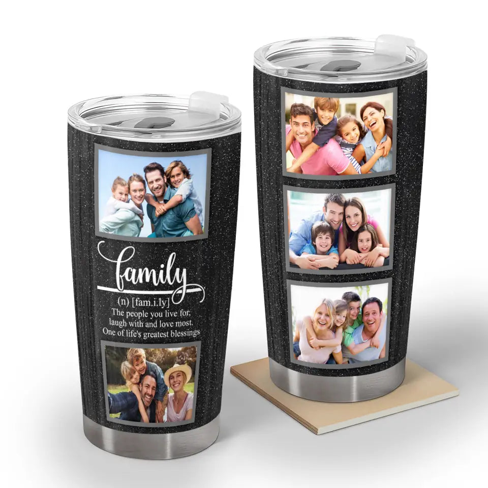 Family Quote Photo - Personalized Photo Collage Tumbler - Family Photo Tumbler - Mother&#39;s Day Gift