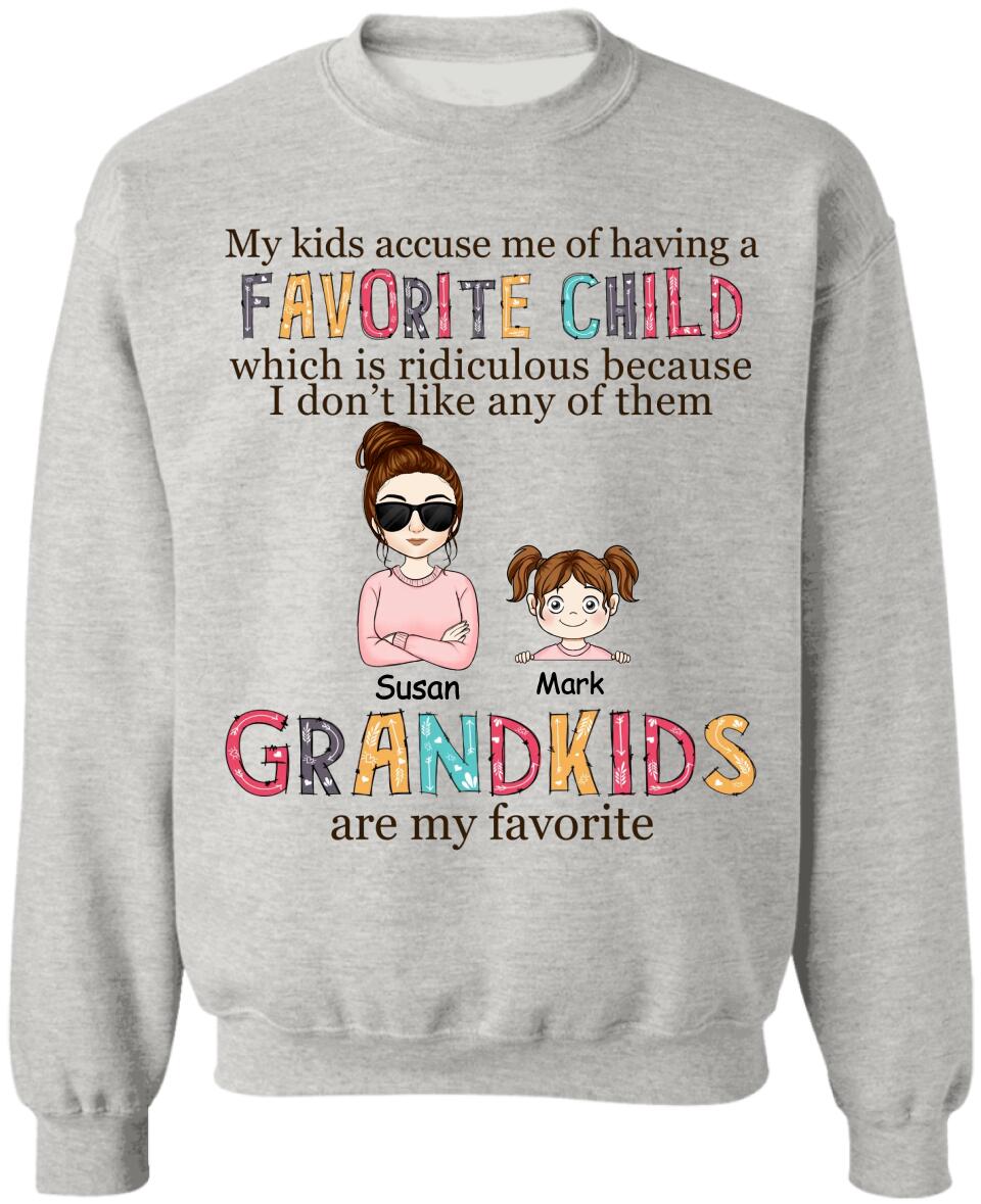 My Kids Accuse Me Of Having A Favorite Child - Personalized T-Shirt, Gift For Mother's Day, Gift For Grandma