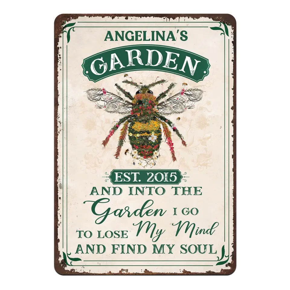 And Into The Garden I Go - Personalized Metal Sign, Gift For Gardener