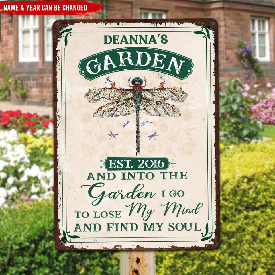 And Into The Garden I Go - Personalized Metal Sign, Gift For Gardener