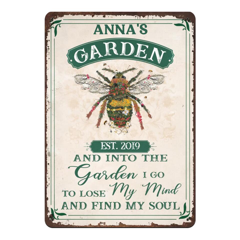 And Into The Garden I Go - Personalized Metal Sign, Gift For Gardener