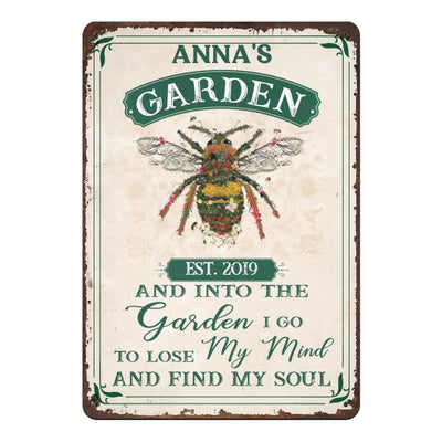 And Into The Garden I Go - Personalized Metal Sign, Gift For Gardener