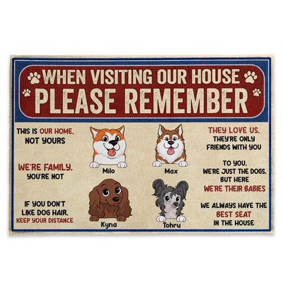 Remember These Rules When Visiting Our House - Personalized Doormat, Gift For Dog Lover