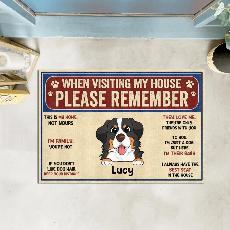Remember These Rules When Visiting Our House - Personalized Doormat, Gift For Dog Lover