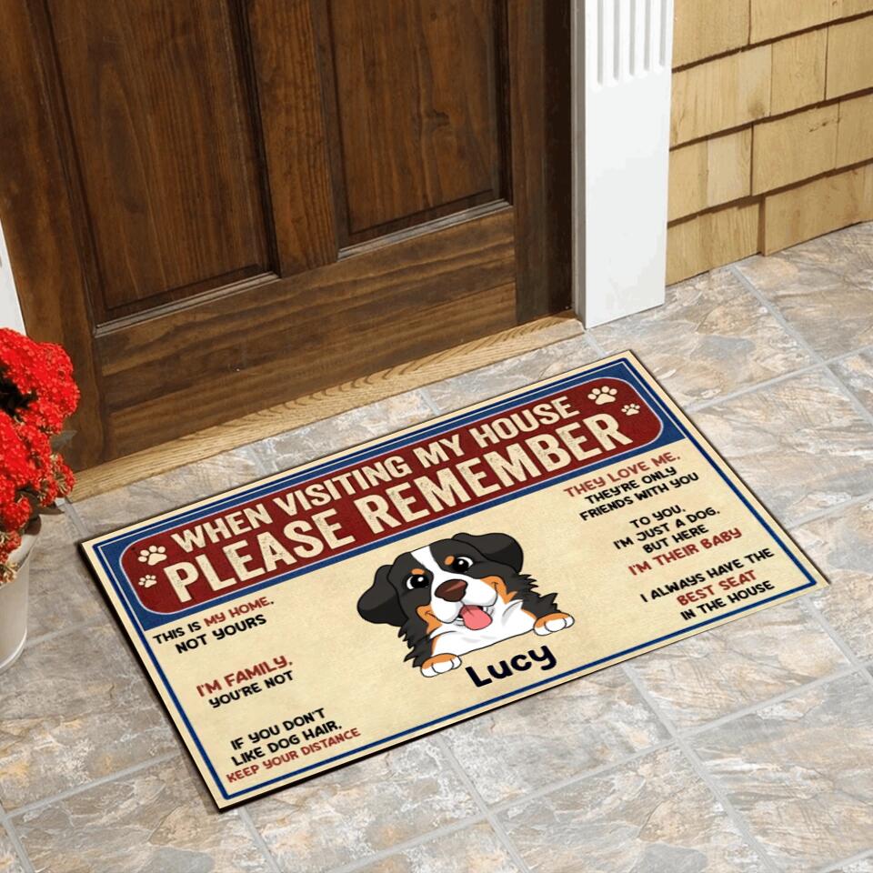 Remember These Rules When Visiting Our House - Personalized Doormat, Gift For Dog Lover