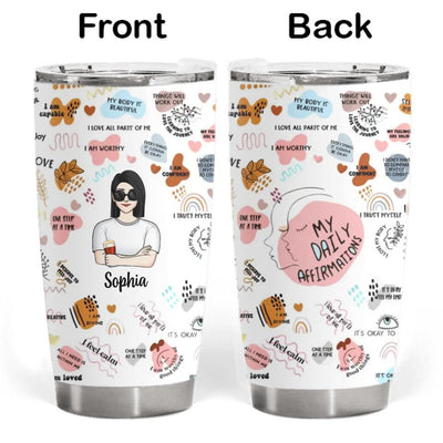 Mom Daily Affirmation - Personalized Mom Affirmations Tumbler - Funny Mom Gifts For Mother's Day
