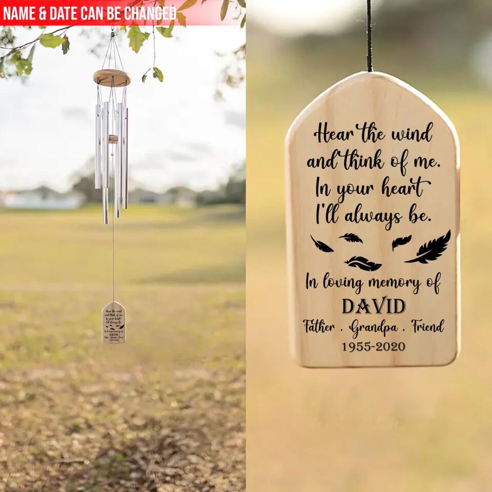 Hear The Wind And Think Of Me - Personalized Wing Chimes, Memorial Tribute
