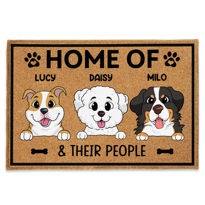 Home Of Dogs And Their People - Personalized Doormat
