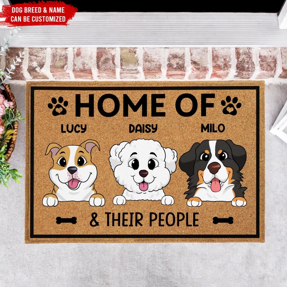 Home Of Dogs And Their People - Personalized Doormat