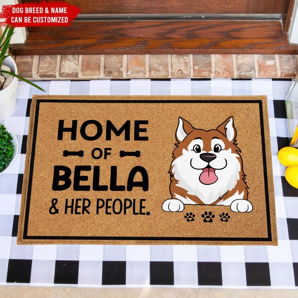Home Of Dogs And Their People - Personalized Doormat
