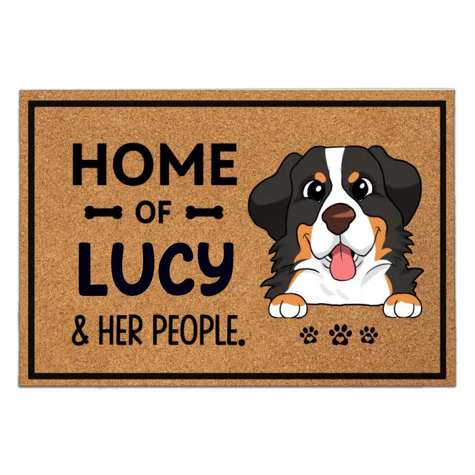 Home Of Dogs And Their People - Personalized Doormat