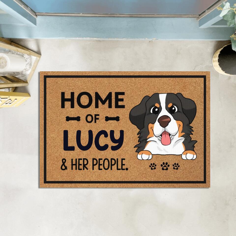 Home Of Dogs And Their People - Personalized Doormat