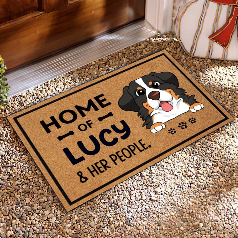 Home Of Dogs And Their People - Personalized Doormat
