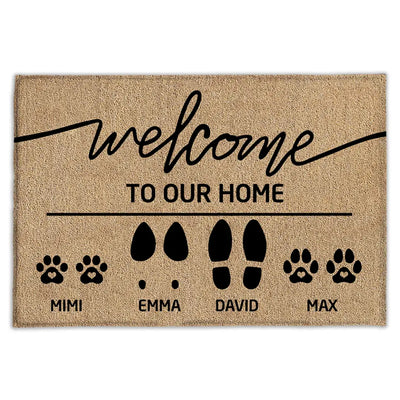 Custom Family & Pet Name Welcome - Personalized Doormat