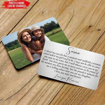 I Closed My Eyes - Personalised Daughter Metal Wallet Card - Sentimental Keepsake Gift for Daughter