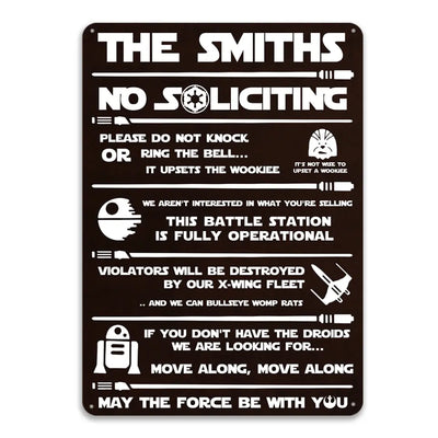 SW No Soliciting - Personalized Metal Sign