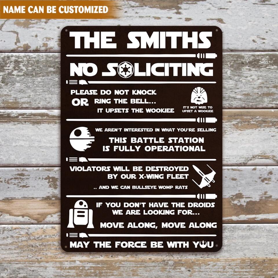 SW No Soliciting - Personalized Metal Sign