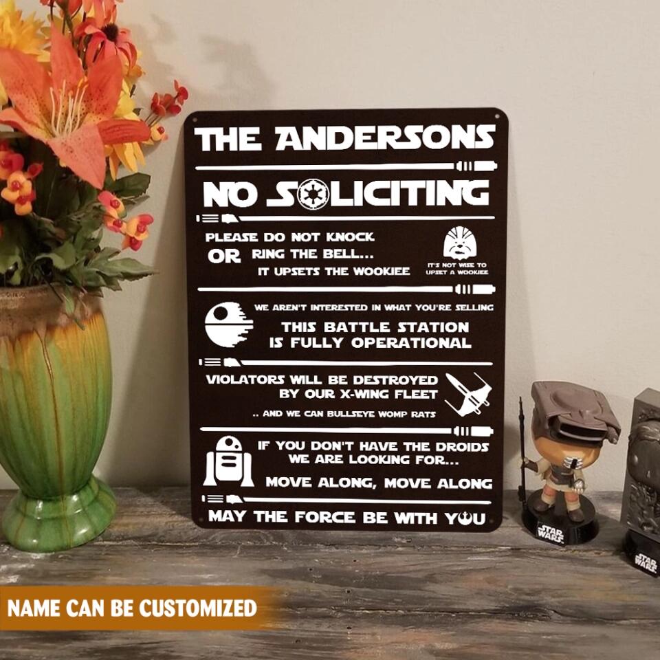 SW No Soliciting - Personalized Metal Sign