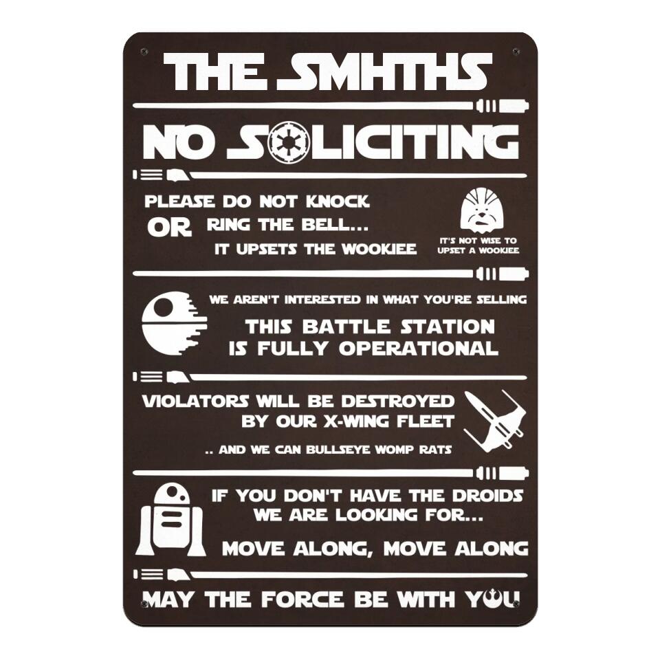 SW No Soliciting - Personalized Metal Sign