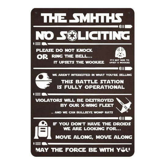 SW No Soliciting - Personalized Metal Sign