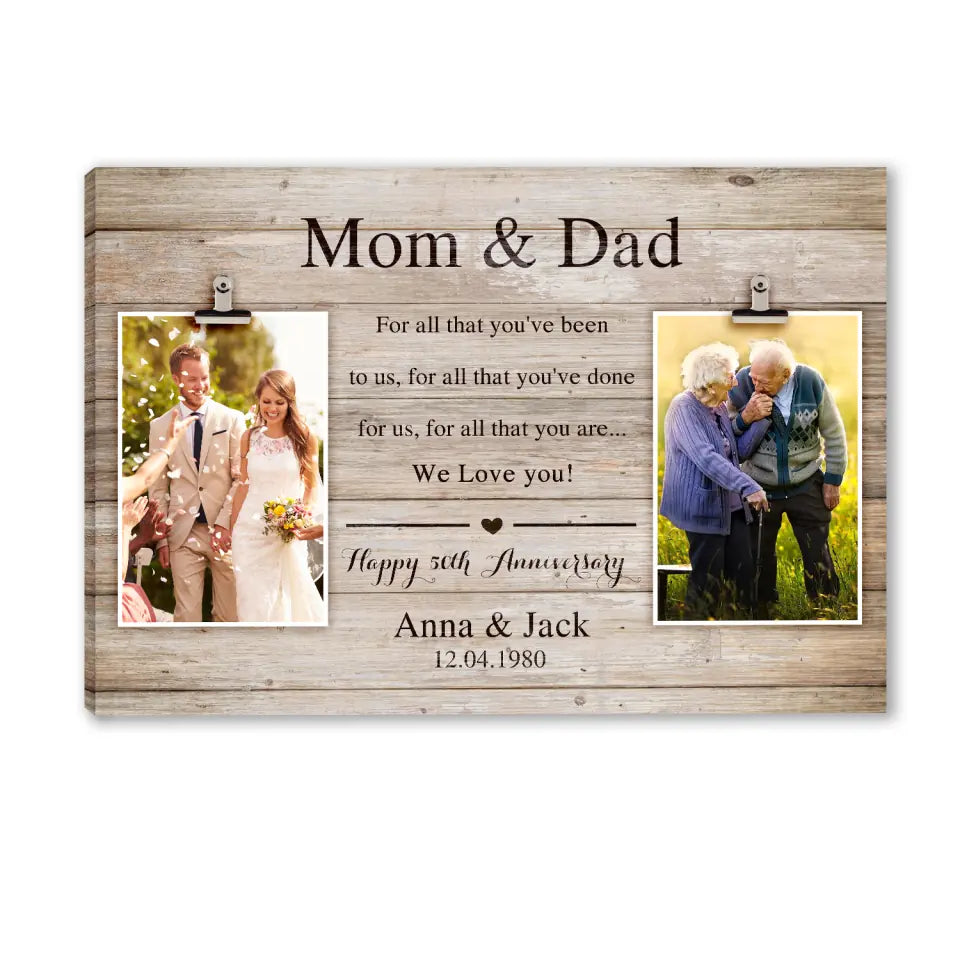 For All That You&#39;ve Been To Us - Personalized Canvas,  Anniversary Gift For Parents