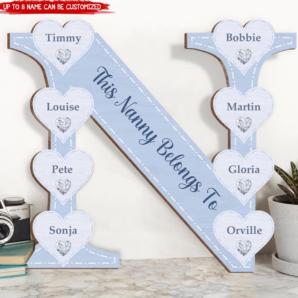 Nana Sign With Grandkids Names - Personalized Nana Wooden Sign - Nana Gift
