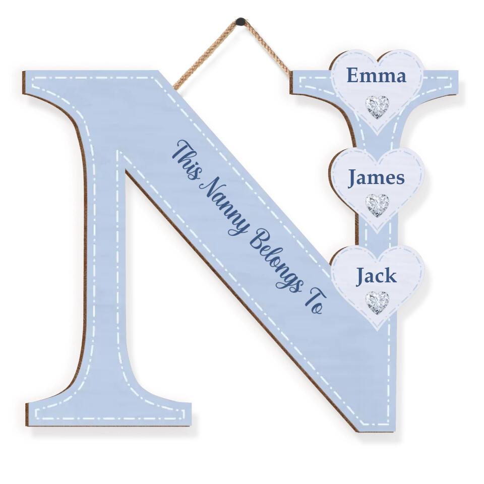 Nana Sign With Grandkids Names - Personalized Nana Wooden Sign - Nana Gift